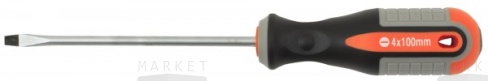 Отвертка стержневая шлицевая Round Grip, 750410, SL4x100 мм