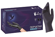 Перчатки нитриловые Libry KN005ВL, текстурированные на пальцах, размер ХL, черные
