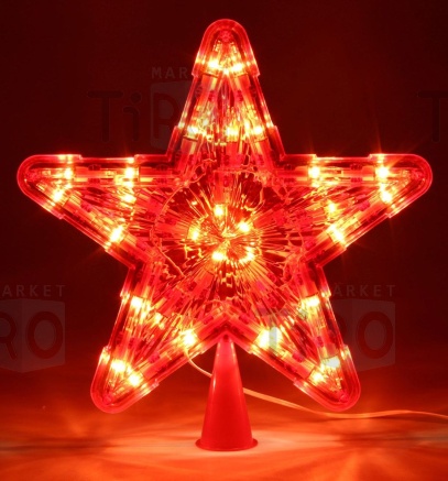 Светодиодное украшение "Звезда", красная, 10 светодиодов, 20см, 220В