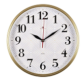 Часы настенные круг d=29см, корпус золотой "Ромбы", "Рубин"