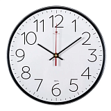 Часы настенные круг d=25см, основание черное "Классика", "Рубин"