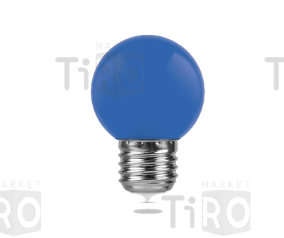 Лампа светодиодная Feron LB-37, G45, 1Вт, 220В, Е27, синий, "шар"
