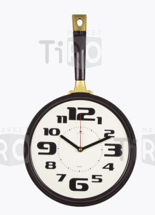 Часы настенные сковорода 25х43см, корпус темно-коричневый "Рубин"