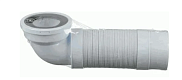 Удлинитель гибкий АНИ К722R для унитаза с выпуском 110мм, угол 90гр, 320-750мм