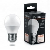 Лампа светодиодная Feron G45, LB-1407, "шар", 7,5Вт, 220В, Е14, 2700К
