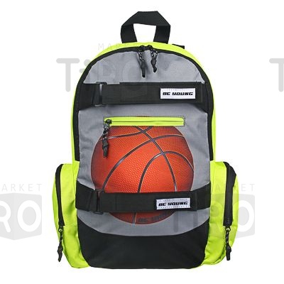 Рюкзак подростковый, 46x29x17,5см, "Баскетбол", 1 отдел, 3 кармана, затежки на липучке, плотный полиэстер
