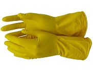 Перчатки латексные, хозяйственные с хлопковым напылением Libry Люкс, KHL002HB размер М