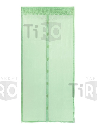 Сетка противомоскитная, дверная, ХК 100*210см, на магнитных полосах, зеленая