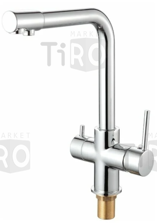Смеситель для кухни однорычажный с выходом для питьевой воды, нержавеющая сталь, D-Lin Н159315-1