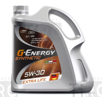 Моторное синтетическое масло G-Energy Synthetic Extra Life 5w30, API SN, ACEA C3, 4л