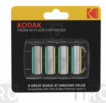 Кассеты сменные для бритья Kodak Premium Razor 5 лезвий, 4 штуки