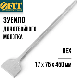 Зубило для молотка отбойного широкое Нex 17х75х410 мм