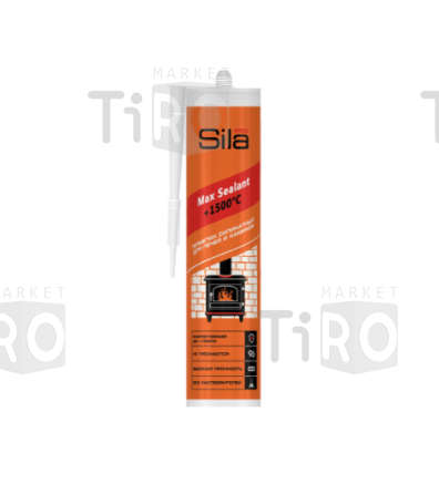Герметик Sila Pro Max Selant, селикатный,  до +1500 °C, для печей, 280мл
