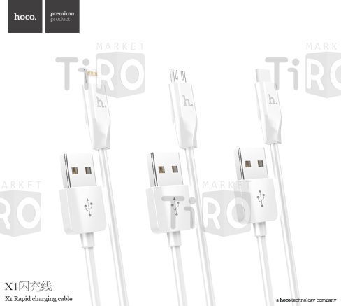 Кабель USB Hoco X1 2в1 Apple+Micro белый 1м