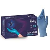 Перчатки нитриловые Libry, KN003В текстурированные на пальцах, размер L, голубые, цена за 50 пар