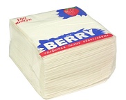Салфетки столовые сервировочные "Berry" Биг Пак 24х24см, однослойные 600 листов белые
