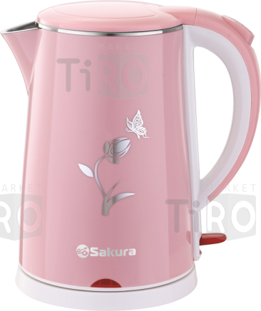 Чайник 1,8л, Sakura SA-2159WP розово/белый