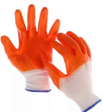 Перчатки нейлоновые с нитриловым покрытием 3/4 оранжевые