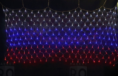 Гирлянда электрическая "Сетка" уличная, 2,0*3,0м, 420 LED, 8 режимов, Флаг России, 220В