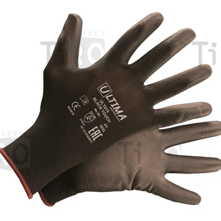Перчатки нейлоновые с полиуретановым покрытием, черные, White Touch Ultima 615