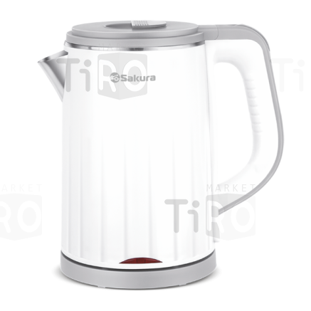 Чайник 1,2л, Sakura SA-2155WG бело-серый