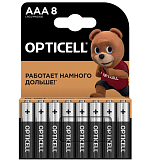 Батарейка Opticell Basic АAA мизинчиковая 8шт