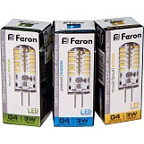 Лампа светодиодная Feron JC, LB-422, 3Вт, 12В, 6400K, G4
