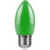 Лампа светодиодная Feron LB-376, С35, 1Вт, 220В, Е27, зеленый