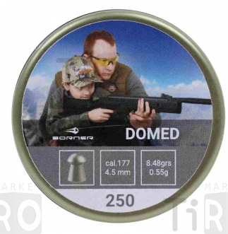 Пуля пневматическая Borner "Domed", 4,5 (250 шт.) 0,55гр