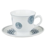 Чайная пара By Collection Параисо 818-546, чашка 200мл, блюдце 14,5см. опаловое стекло