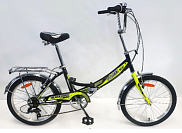Велосипед BA Street Beat 1221, YF-702VTR, 20"; 6s (РФ) (черный-лимонный)