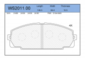 Колодки тормозные дисковые, передние (Fiat Fullback), Jeenice WS201100