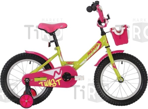 Велосипед Novatrack 20" Twist 139691 зелёный, тормоз ножной, крылья короткие, корзина, защита А-тип