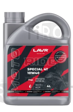 Моторное масло Lavr Moto Ride Special Ln7748, 4Т 10W40 SN, 4л Моторное масло Lavr Moto Ride Special Ln7748, 4Т 10W40 SN, 4л