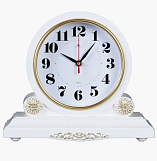 Часы настольные 30х26 см, корпус белый с золотом "Классика", "Рубин"