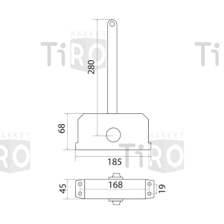 Доводчик дверной Trodos TD-100, с фиксацией 90° белый Доводчик дверной Trodos TD-100, с фиксацией 90° белый