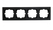 Рамка Lezard Vesna 742-4200-149, 4-ая горизонтальная черный бархат