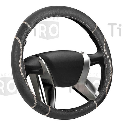 Оплетка на руль нат. кожаная Senator Washington "М" (d-38см) AZARD OPLS0801, черный