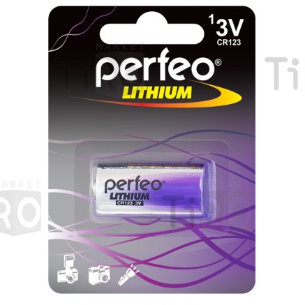 Батарейка Perfeo CR123/5SH Lithium (50)