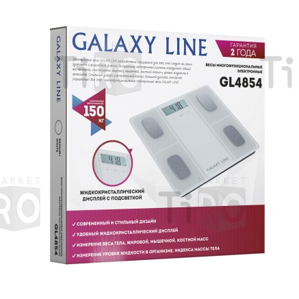 Весы напольные электронные 0-180кг, батарейка в комплекте, белые, Galaxy GL-4854 Весы напольные электронные 0-180кг, батарейка в комплекте, белые, Galaxy GL-4854