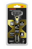 Станок для бритья Kodak Ultra Prem Razor 5 мужская 5 лезвий металлическая ручка 4 кассеты