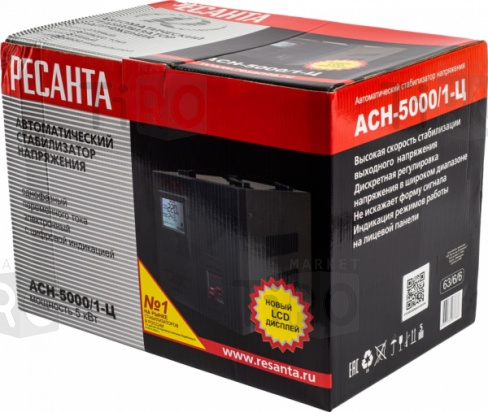 Стабилизатор Ресанта АСН-5000/1-Ц Стабилизатор Ресанта АСН-5000/1-Ц