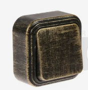 Выключатель "Black Gold" 1ОП, VA16-131, (черный с бронзой)
