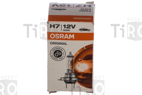 Лампа галогенная H7 12V 55W PX26d OSRAM 64210, 1 шт)