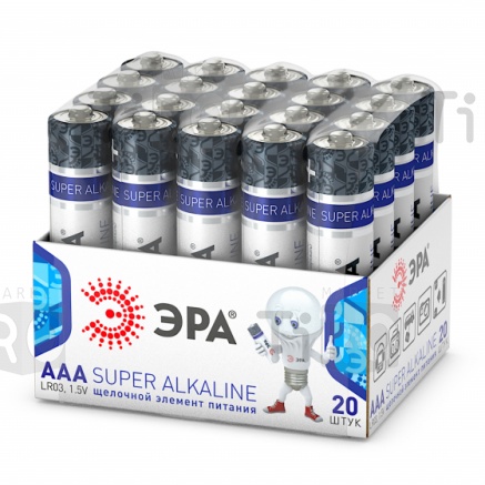 Батарейка ЭРА LR03-20 bulk Super Alkaline, 20 штук