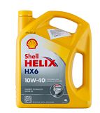 Полусинтетическое масло Shell Helix HX6 10w40, SN/SN Plus, A3/B4, 4л. синяя