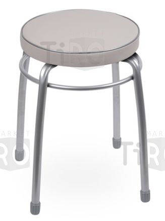 Табурет "Фабрик 1" (ТФ01/СР серый) с ободом на 4-х опорах (круглое сиденье)