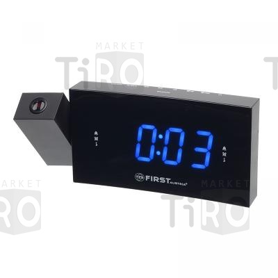 Радиоприемник- часы First LCD-дисплей 1.2 синий с проектором USB для зарядки