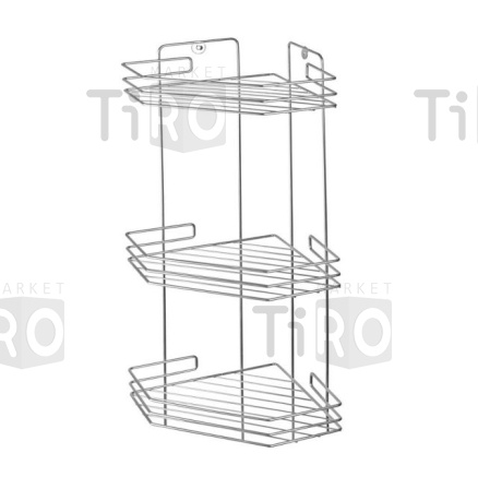 Полка угловая 3-х секционная (20,5*20,5*52см) хром АЛТ 73С /8/