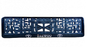 Рамка с защелкой серебро "Daewoo" 012 (пластмасса) рельеф